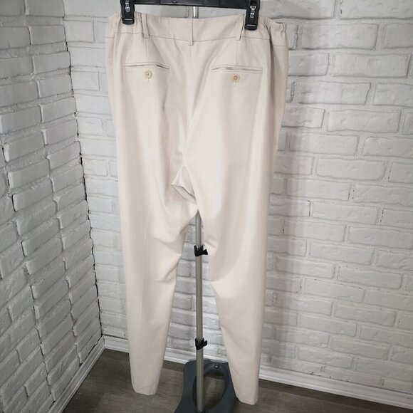 Talbots Heritage Ladies Cream Lightweight Zipper & 2 Clasp Closure Pants - Picture 2 of 11